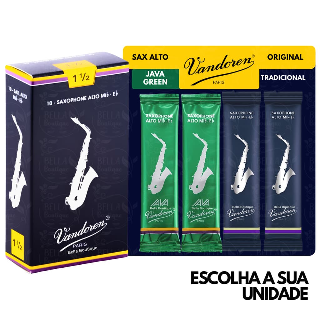 Palhetas de Bambu para Sax Alto Vandoren - 2 ou 1 unidades
