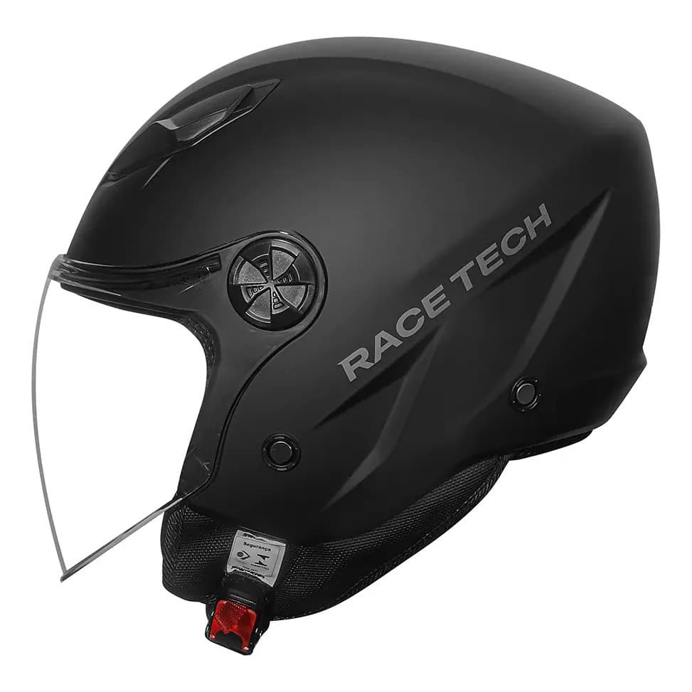 Capacete Racetech Aberto Play Preto Fosco Lançamento