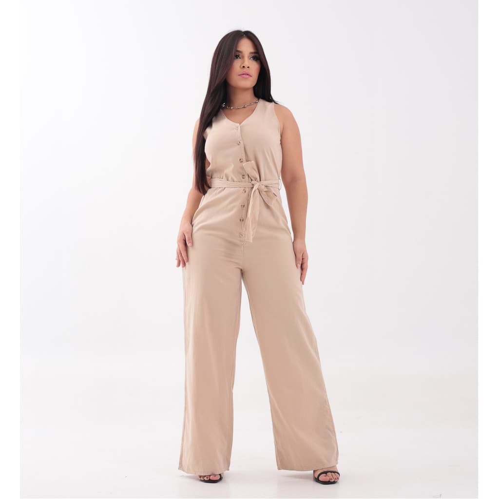 Macacão Pantalona com Cinto Cambos