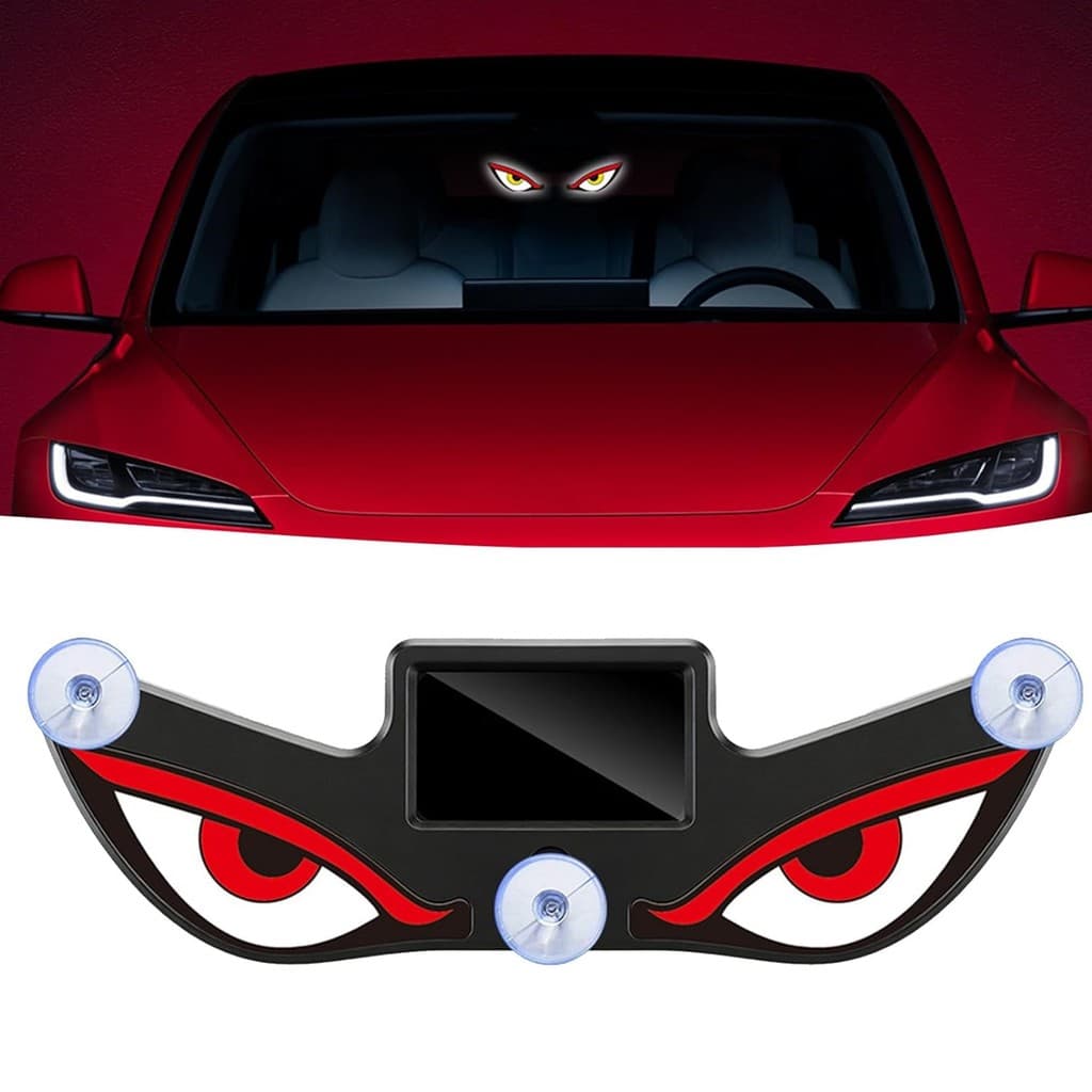 Luz LED Para Carro Com Olhos De Diabos Movidos A Energia Solar , Luzes De Do Diabo , Lâmpada Ambiente De Pára-Brisa Dinâ