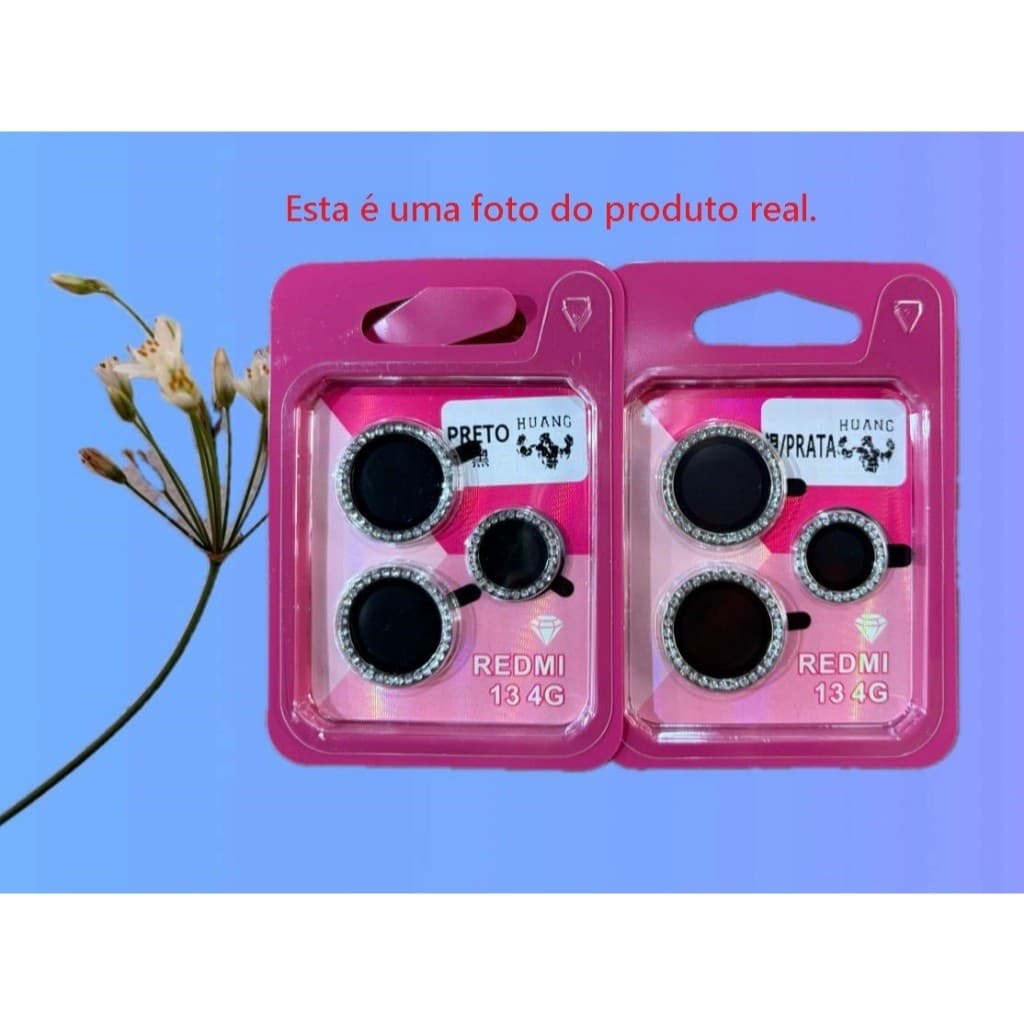 KIT Película Diamante Strass Da Câmera Protetora Para Redmi 13 13x / PL20 -1