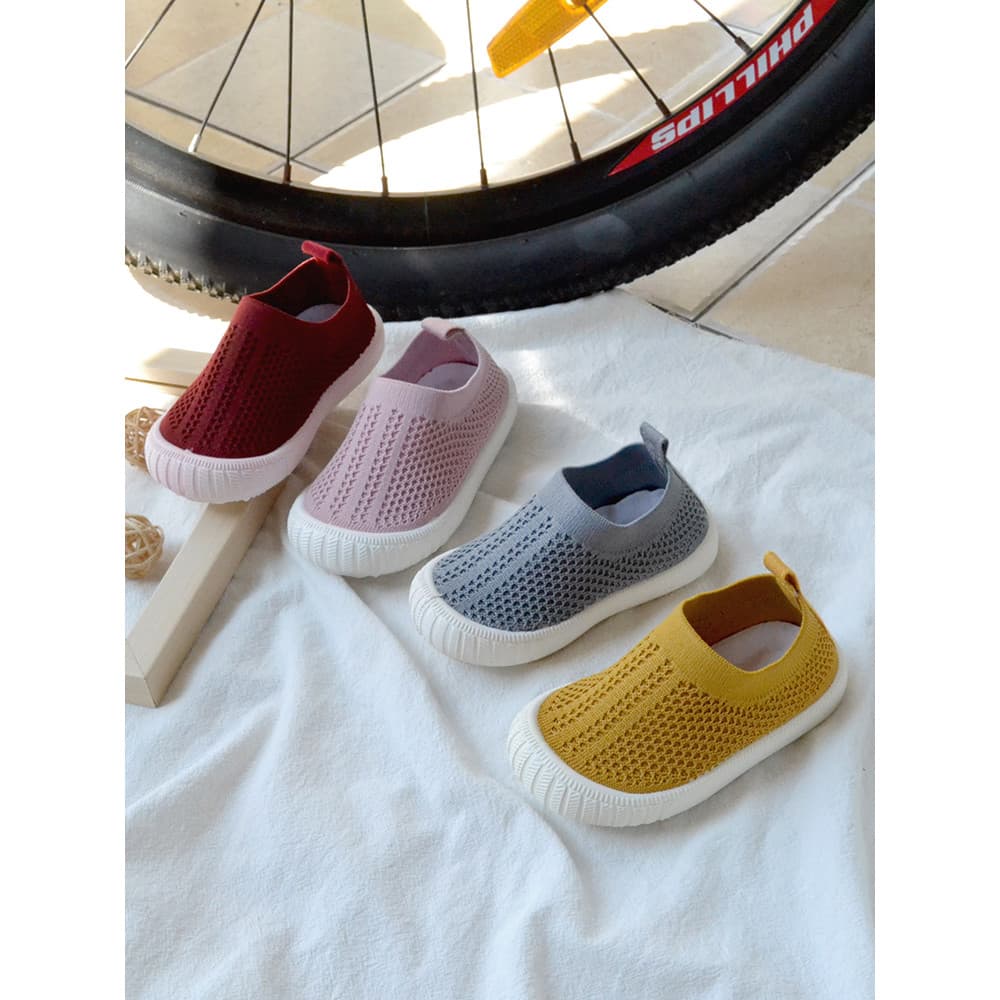 Crianças primavera outono sapatos de rede crianças deslizamento-em tênis meninas macio sapatos de malha plana da criança