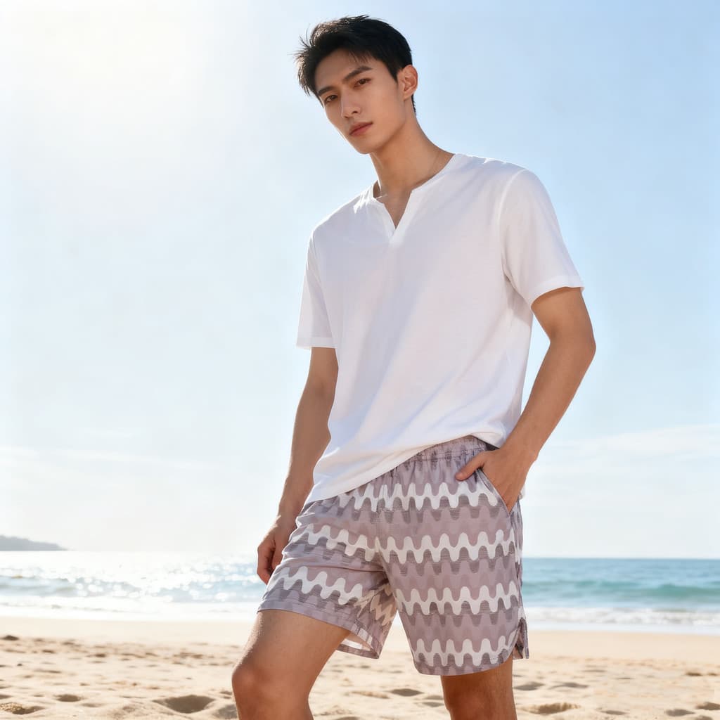 Âmbar pedido externo férias à beira-mar praia Shorts calções de banho masculinos de secagem rápida surf pode ser lançado