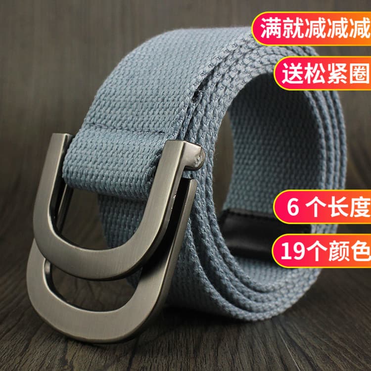 Clássico duplo anel fivela em forma de D cinto de lona doce cor na moda coreano Casual cinto com tamanho grande estudant