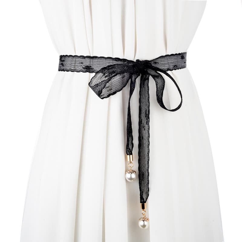 Verão novo estilo senhoras atado cinto fino vestido decorativo cinto All-Match camisa acessório renda cintura corrente f