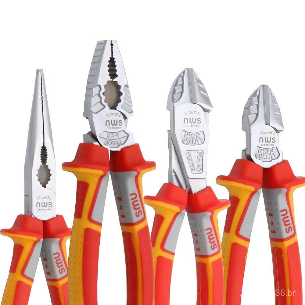 Cortadores de fio excêntricos de nível industrial estilo alemão, alicates de bico fino, cortadores laterais, cortadores