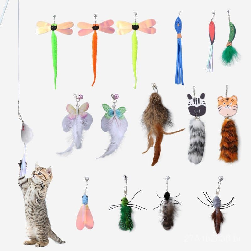 Brinquedo de Pelúcia para Gatos com Cabeça de Inseto Voador e Sino, para Auto-Entretenimento, da Fábrica de Artigos para
