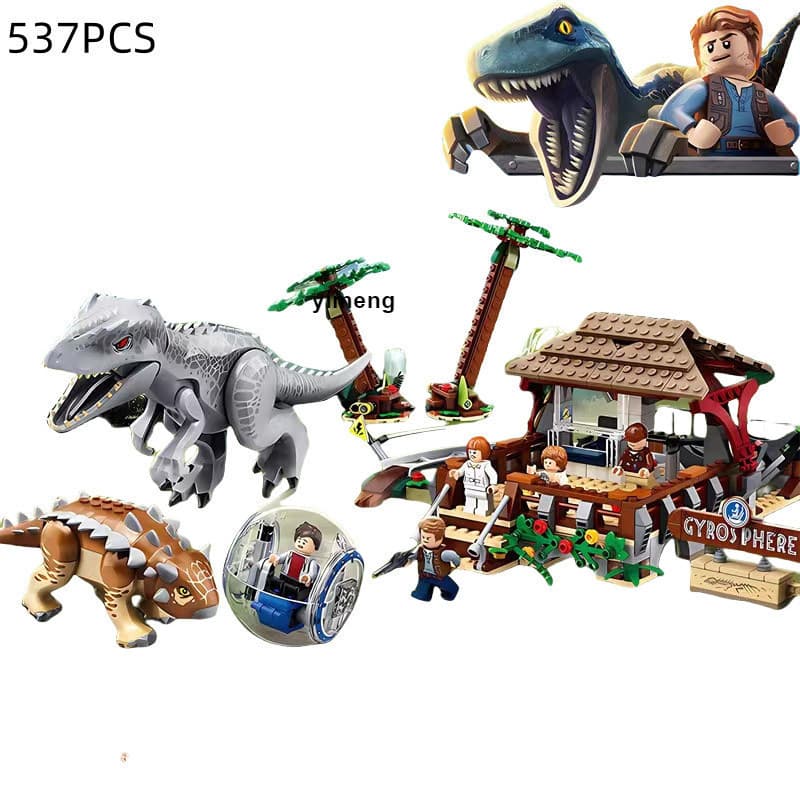 Blocos de Montagem de Dinossauros Jurássicos Compatíveis com LEGO City para Meninos e Brinquedos Educativos para Criança