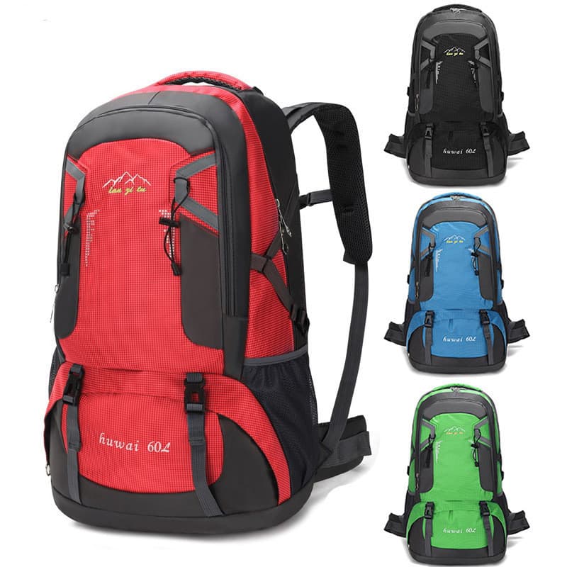 Nova mochila masculina de grande capacidade (60L) para atividades ao ar livre, esportes, lazer e viagens.