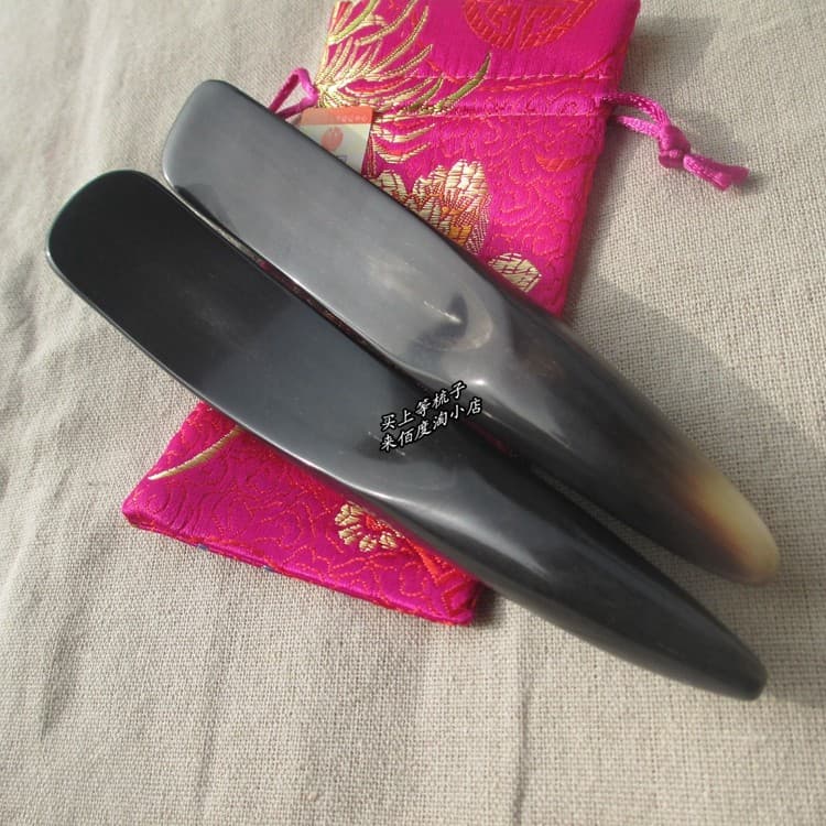 Placa de raspagem de chifre de búfalo preto Natural, bastão de tendão Facial, massageador de olhos, caneta meridiana, ba