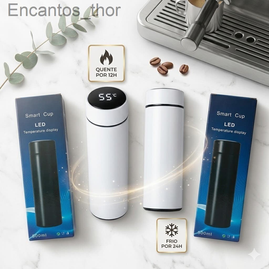 Garrafa Térmica Smart 500ml com Sensor de Temperatura LED DigitalCRNU