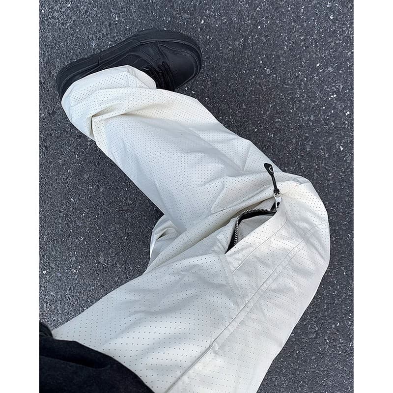 Calças masculinas com zíper lateral Off-White, malha de verão, estilo americano, secagem rápida, macacão de Nylon, jaque
