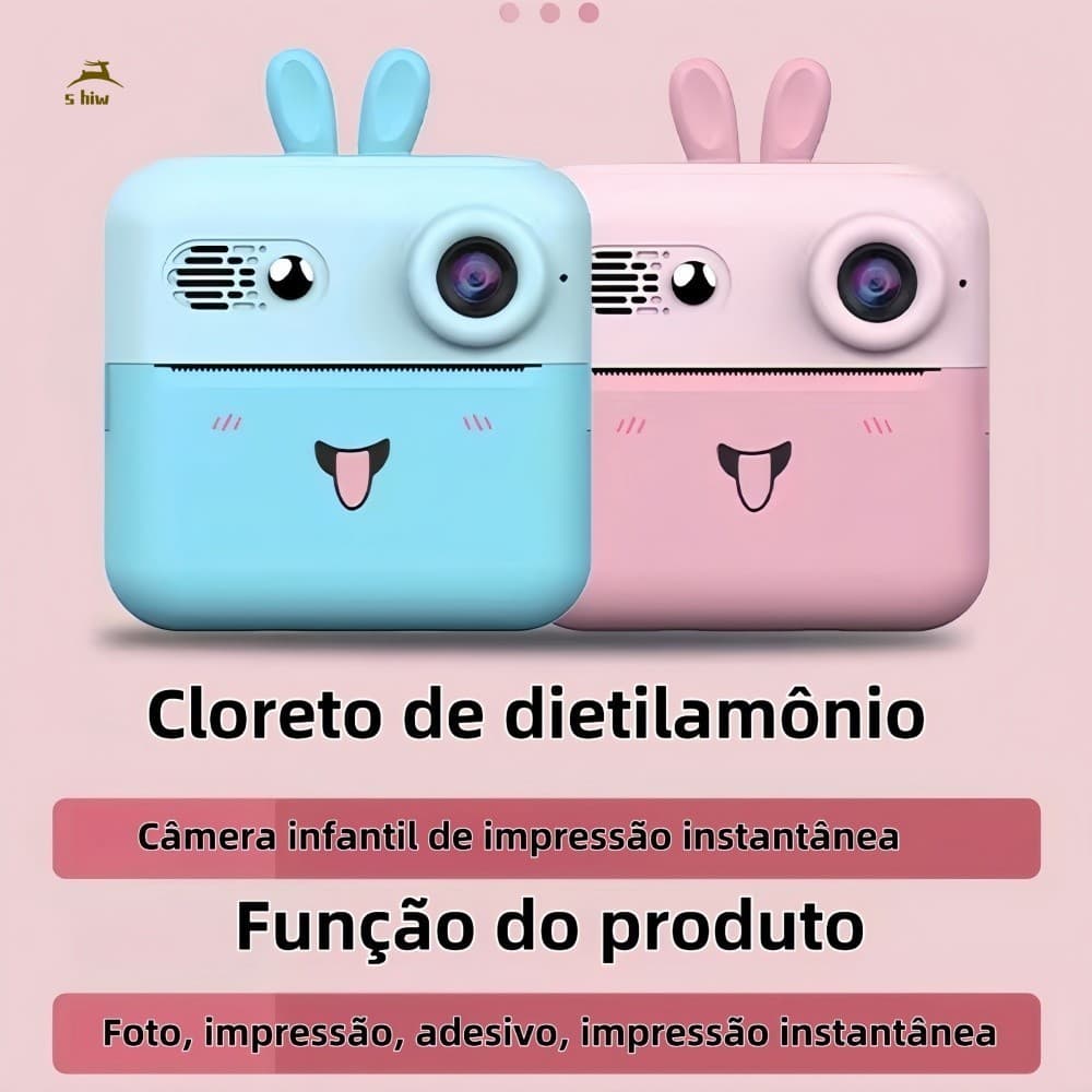 Câmera De Impressão Instantânea Para Crianças Vídeo Fotografia Digital Fotográfica Toy Mini Impressora Térmica Boy Girls