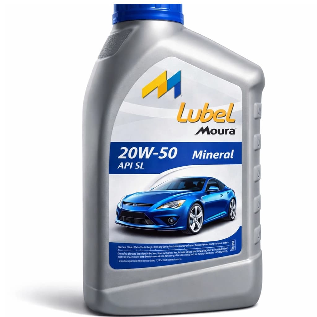 Kit  4LT Óleo Lubel Moura 20W-50 API SL Mineral Motor Carro