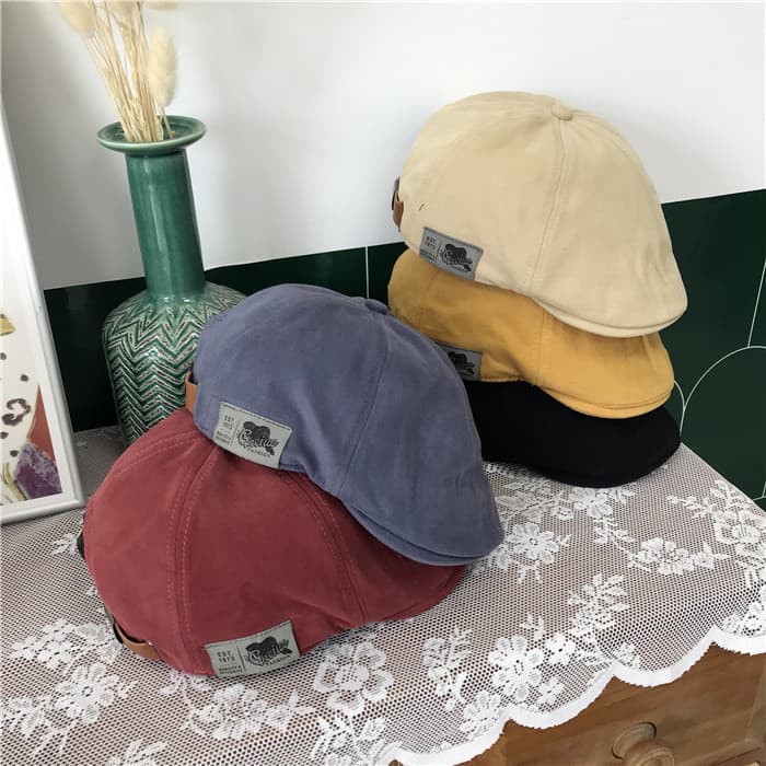 Boina feminina verão outono estilo inverno estilo japonês rua rua wear Retro chapéu All-Match Hip Hop reverso wear pinto