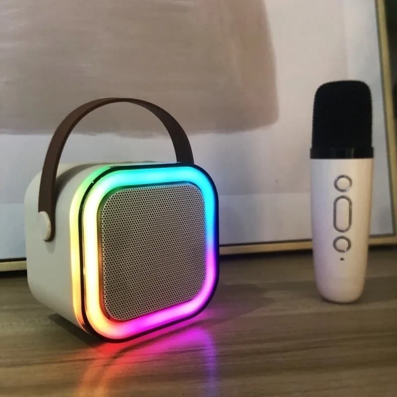 Alto-falante Bluetooth Karaoke com Microfone, Luzes LED e Diversão para Toda a Família Marisa