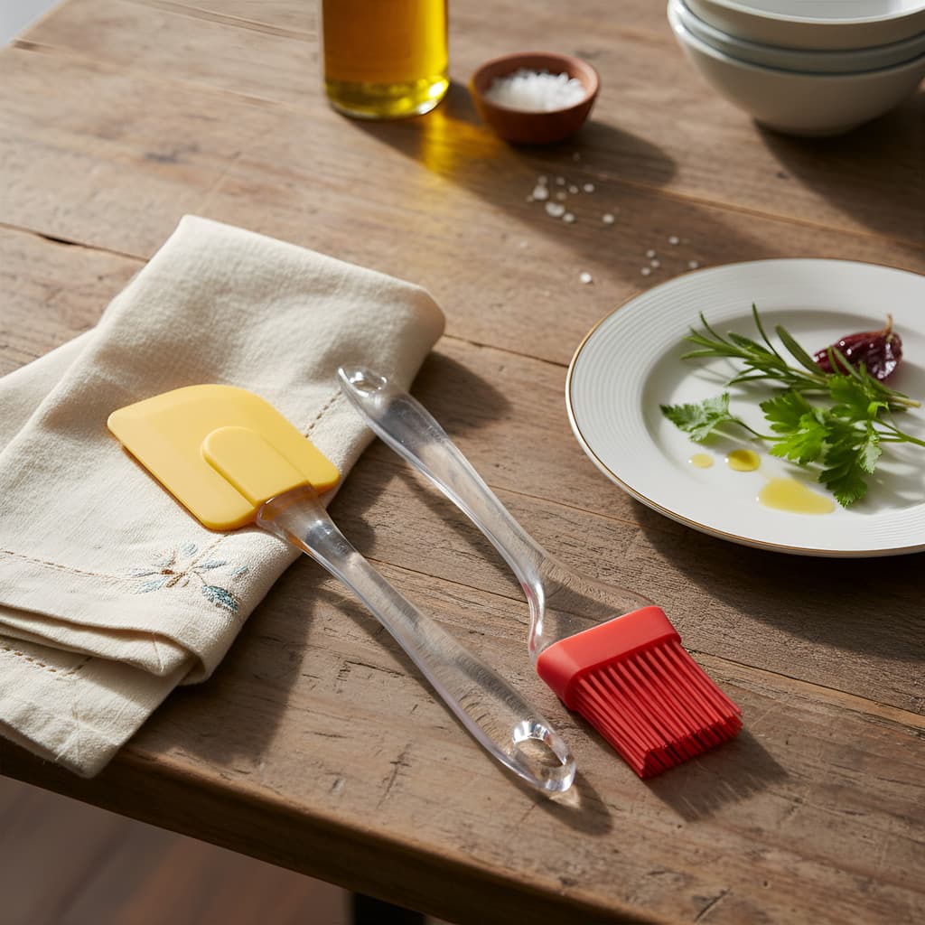 Kit Espatula + Pincel Silicone Cozinha Culinaria Multicolor