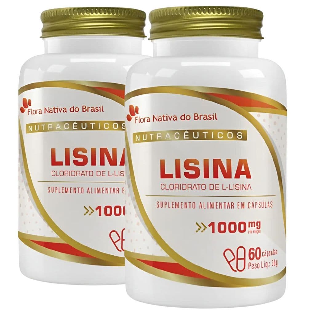 KIT 2 UNID LISINA 1000MG/PORÇÃO 60 CAPS FLORA NATIVA
