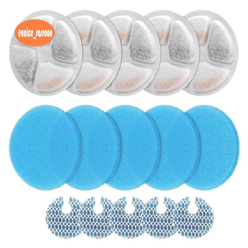 Filtros De Fonte De Água Para Gatos , Redonda De Aço Inoxidável De 2L/67oz , Substituição De Filtragem Tripla