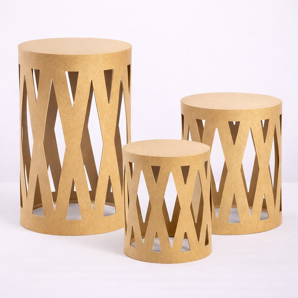 Trio Mesa Mesanino Cilindro X Provençal Mdf P M G P/ Festas