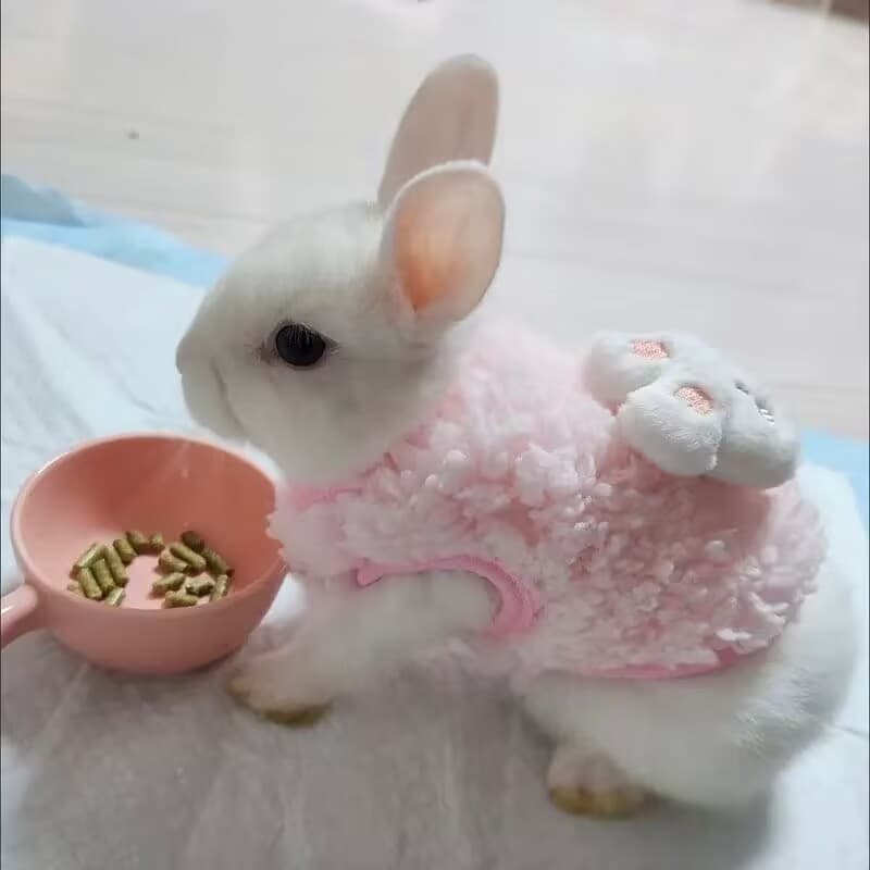 Super pequeno coelho roupas outono inverno roupas de lã quente colete pequeno cão Pet coelho roupas bonito coelho roupas