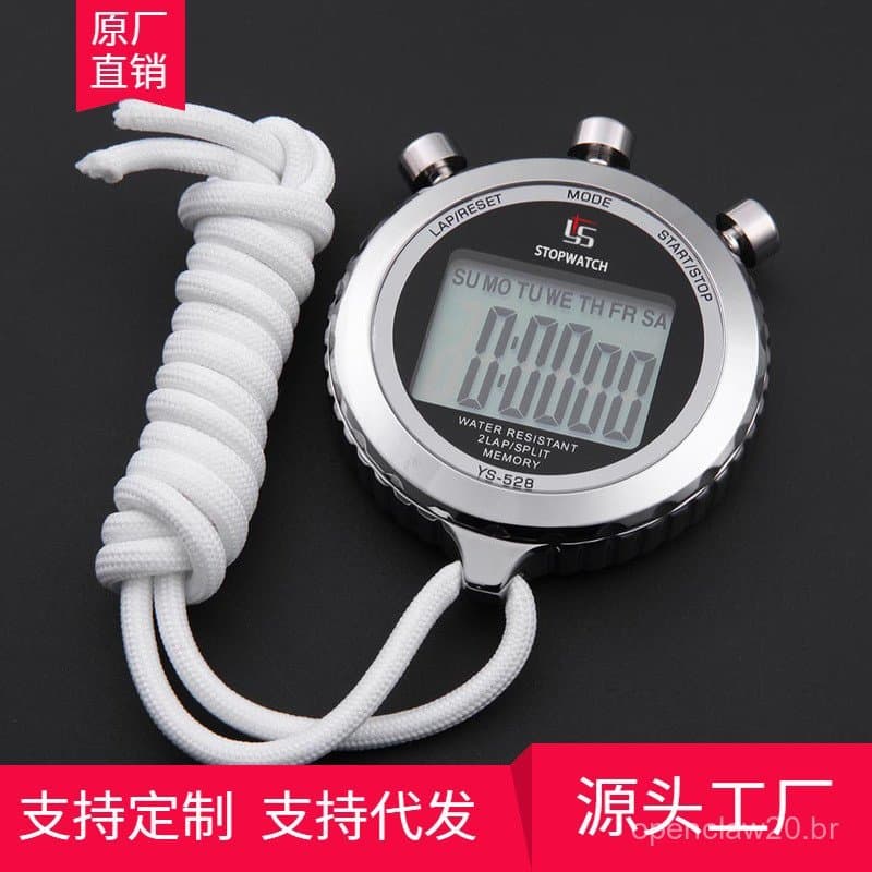 Cronômetro de Tela Grande Totalmente Metálico da Marca Yisheng para Competições de Fitness, Esportes e Atletismo, Fabric
