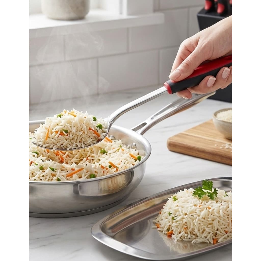 Colher de Arroz - Inox - Cabo Plástico - 31,7 x 7,5cm