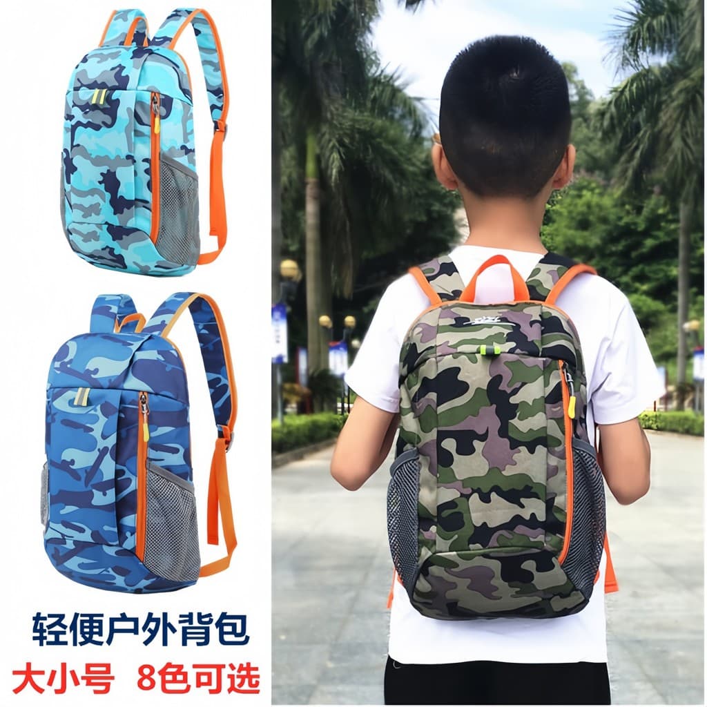 Camuflagem mochila de viagem infantil meninos estudantes do ensino fundamental primavera mochila de viagem leve lazer vi