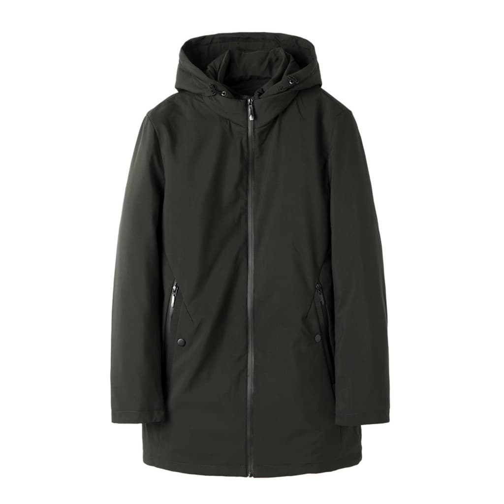 Jaqueta masculina de marca recortada, produtos altos, forro removível, Casual, com capuz, simples, comprimento médio