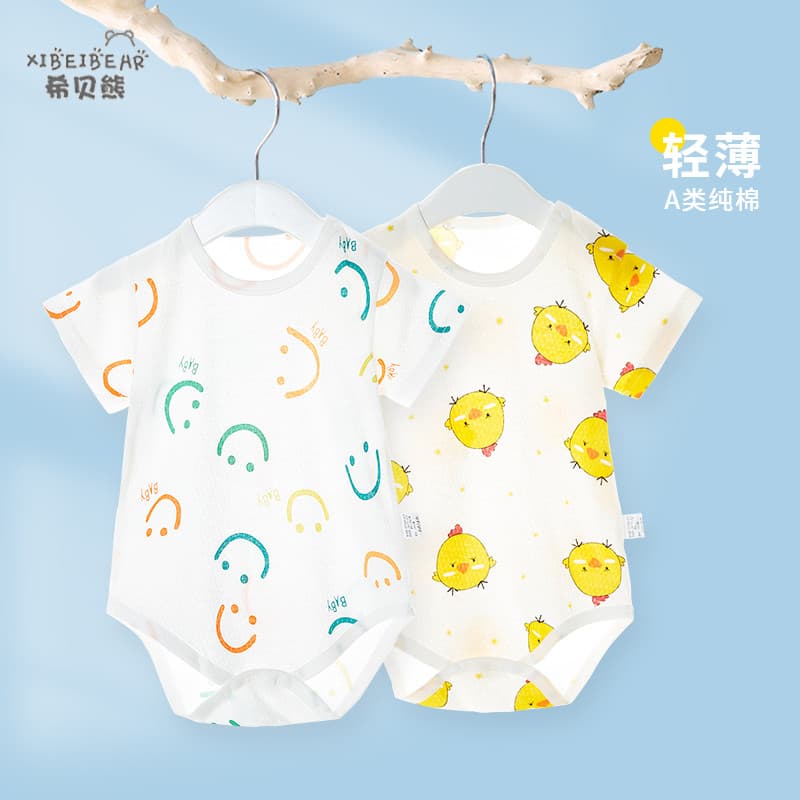 Bebê bebê triângulo macacão de algodão puro roupas de verão bebê recém-nascido macacão estilo fino pijamas bebê de manga
