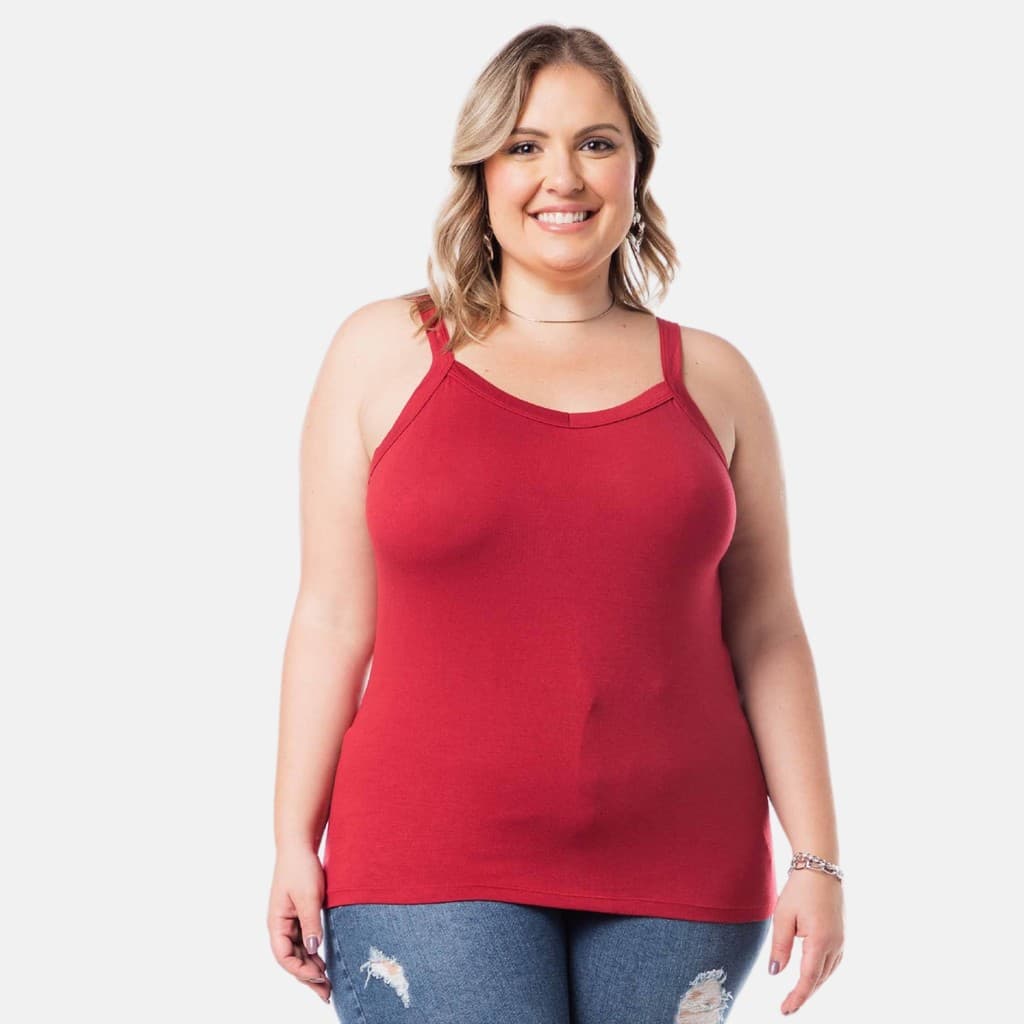 Regata Feminina Plus Size Viscolycra Confortável Básica do Dia a Dia