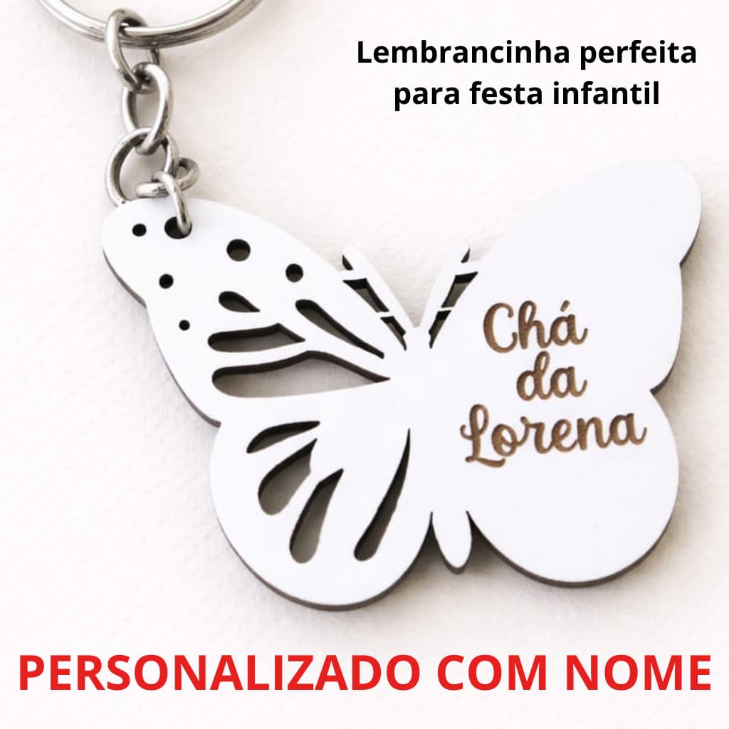Kit 10  Chaveiros  Personalizado Borboletas Lembrancinha MDF Aniversário Festas Jardim Encantado