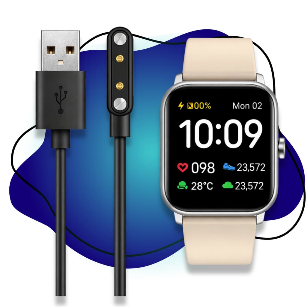 Carregador Para Iwo 12 Lite + Smartwatch W26 + Hw16 L8 Cabo Usb Preto