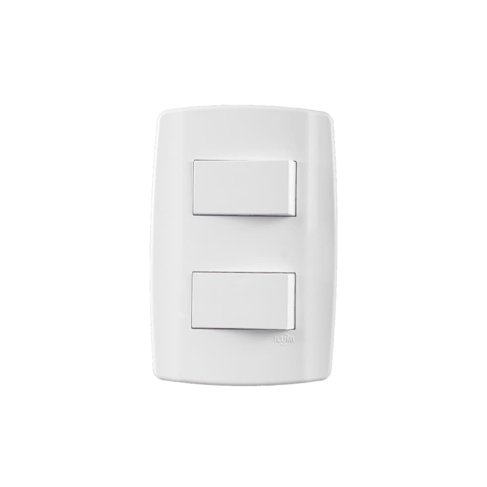 Conjunto Interruptor Duplo Simples Ilumi Slim