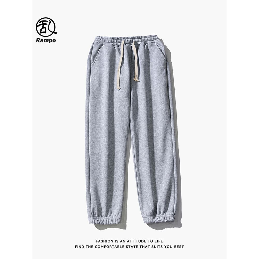 Harajuku estilo Leggings versão coreana solta na moda cor sólida All-Match calças casuais esportes forro de lã engrossad