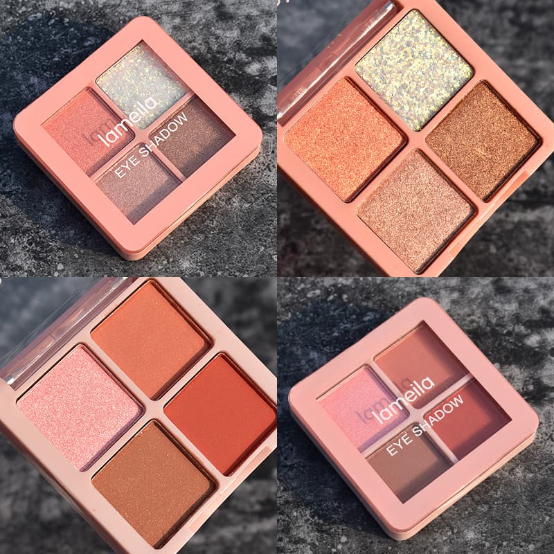 9.9 Frete grátis paleta de sombras de quatro cores monocromática cor terra líquido marrom série influenciador ins Super