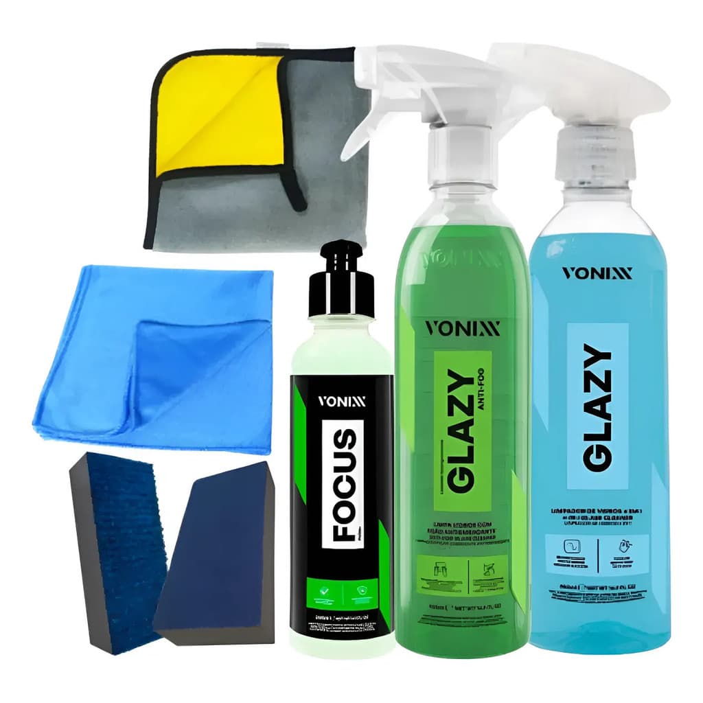 Kit Pano Vidro Glazy Anti Fog 500ml Vonixx Focus 240ml Tacos