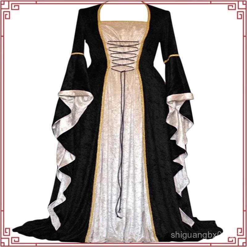 Vestido Feminino de Cosplay Medieval Renascentista do Século 18, Comprimento até o Chão UTVJ