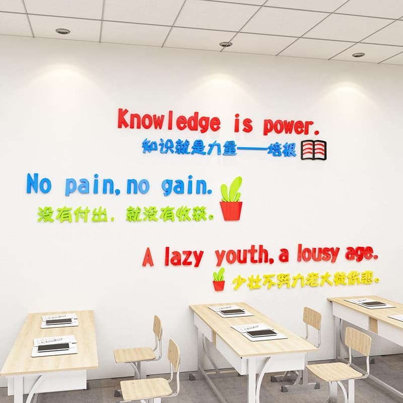 Instituição de treinamento em inglês, decoração de sala de aula, Layout de cultura, anel de jardim de infância, tema de