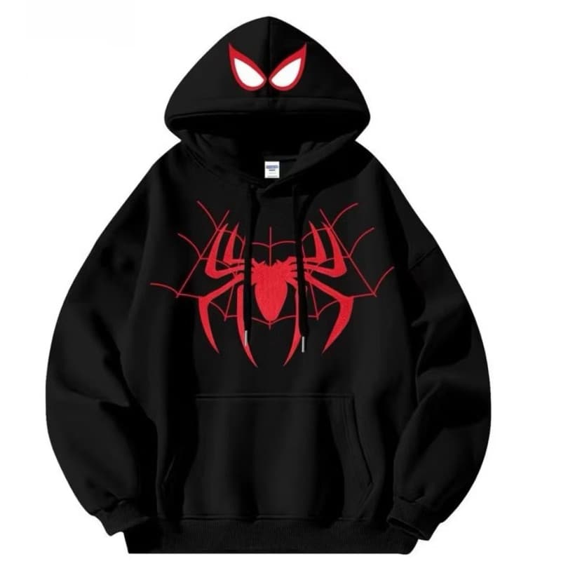 Moletom Canguru Com Capuz Retro Street Spider  Promoção Envio Rápido Estampado Unissex Flanelado