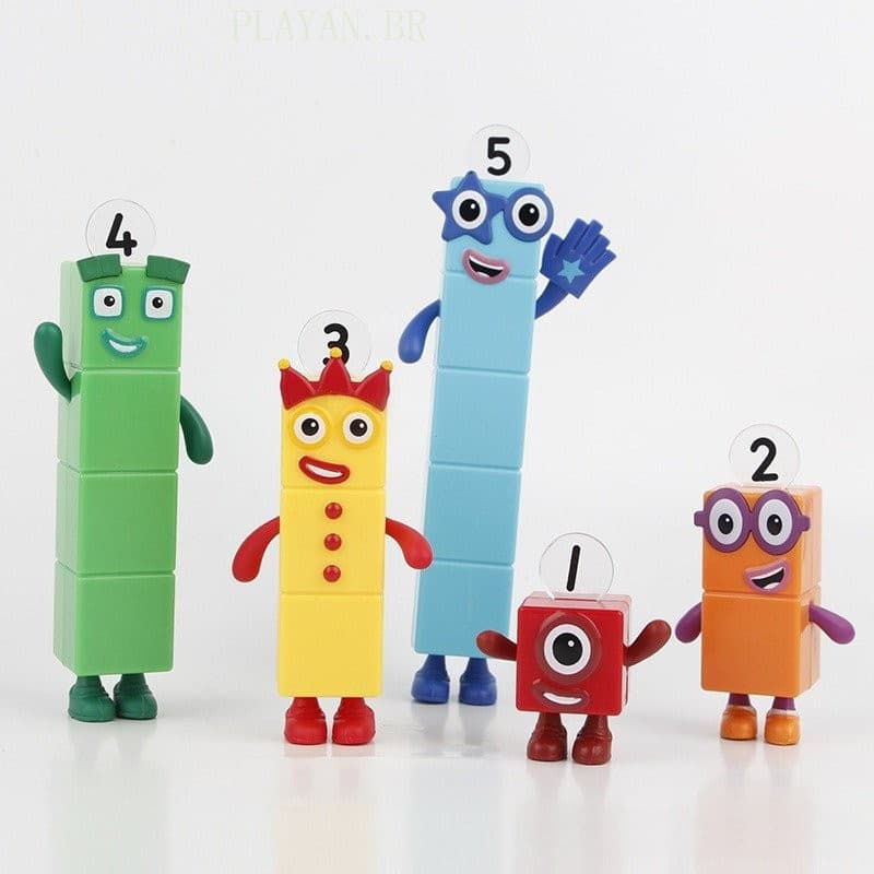Blocos de Construção de Números de 1 a 10, Blocos de Construção Matemáticos Criativos, Personagens Divertidos, Educação