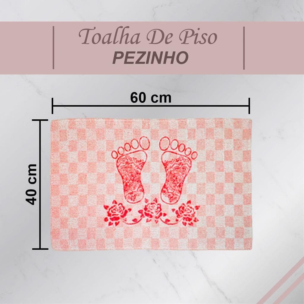 Kit Tapete Toalha de Piso Atoalhado De Banheiro Pezinho Cores Vivas
