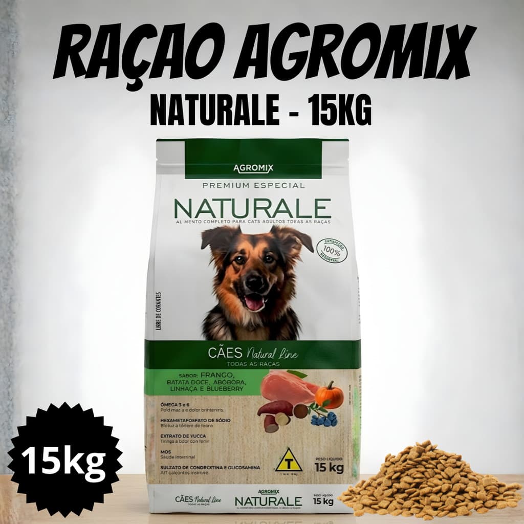 RAÇÃO CACHORRO ADULTOS NATURALE PREMIUM TODAS AS RAÇAS 15KG ( ATÉ 2 POR PEDIDO )
