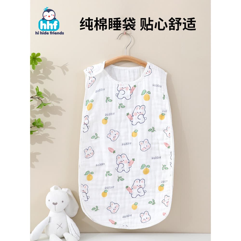 Saco de dormir para bebês, colete de gaze de algodão puro, proteção para barriga de bebê, colcha Anti-chute, recém-nasci