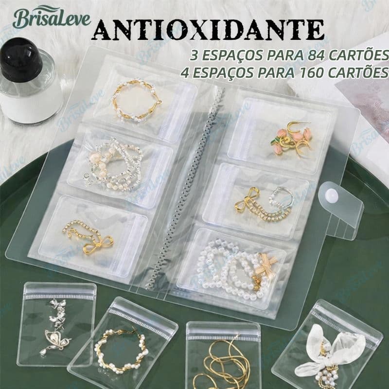 84/160 Grade Transparente Livro De Armazenamento De Jóias Auto Vedação Saco Para Colar Anel Foto Cartão Organizador-BL