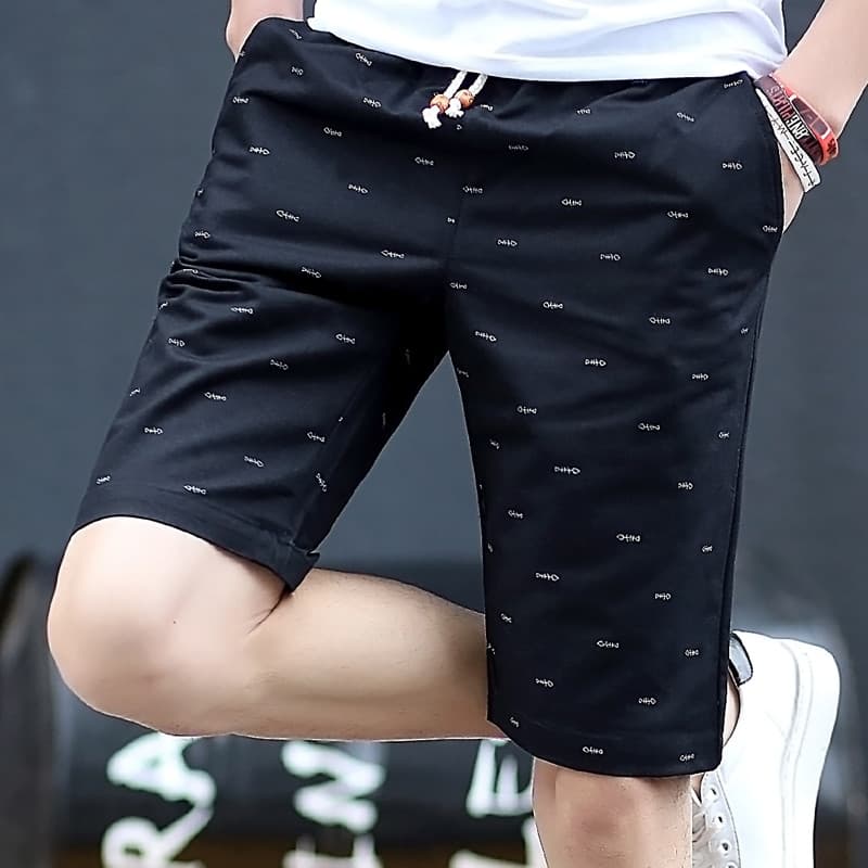 Verão novo estilo versão coreana na moda Casual esportes Shorts masculino verão único impresso fino-ajuste puro algodão