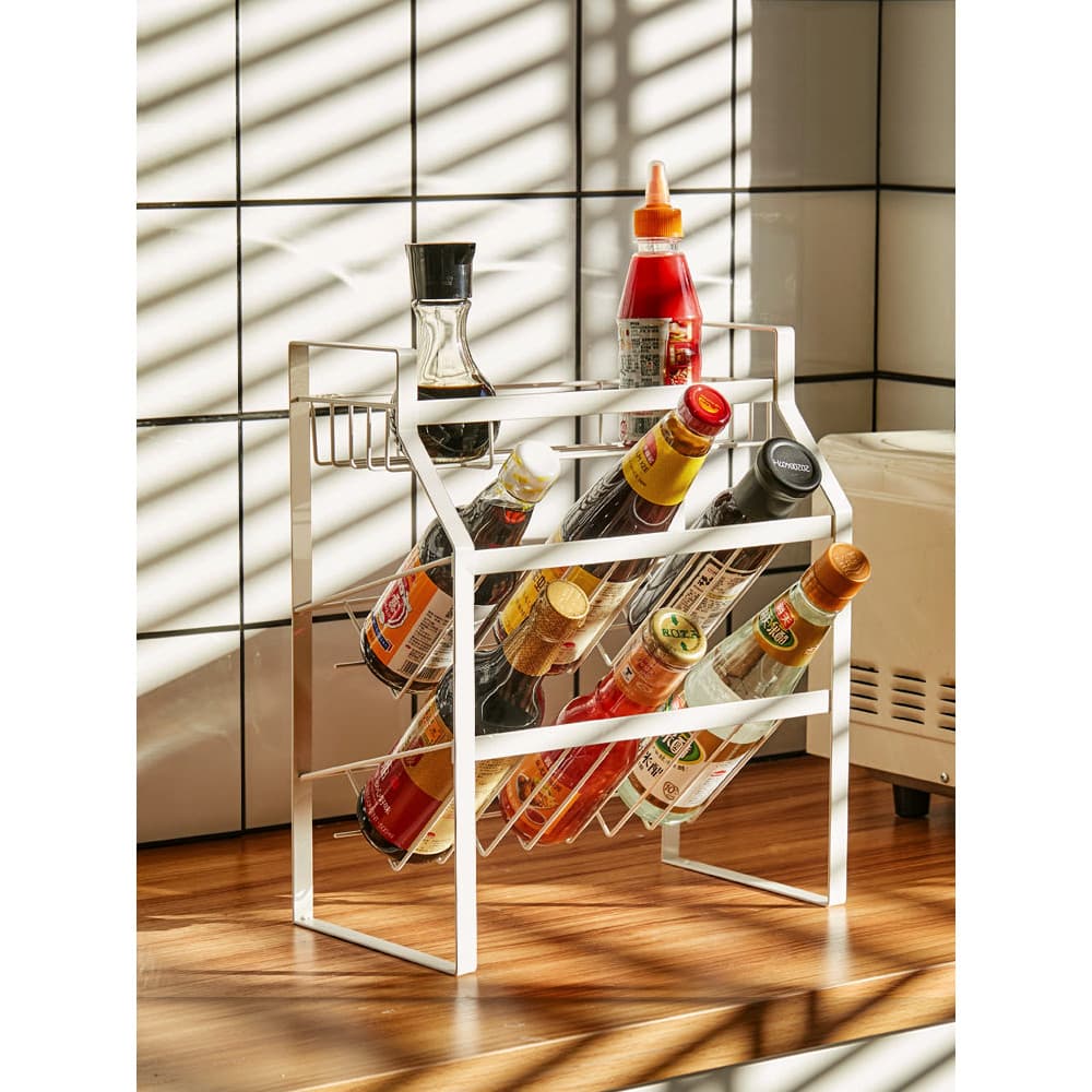 Rack de bancada de cozinha, rack de tempero de chão, condimentos multicamadas, óleo de enciclopédia doméstica
