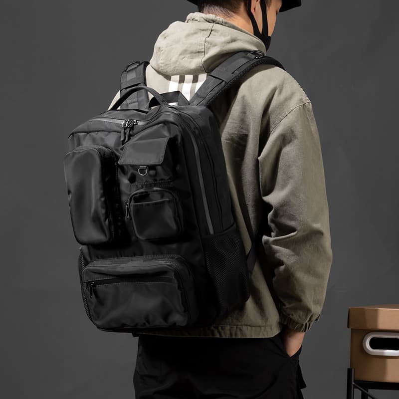 Mochila masculina de grande capacidade, bolsa escolar para estudantes universitários, bolsa para computador, nicho com v