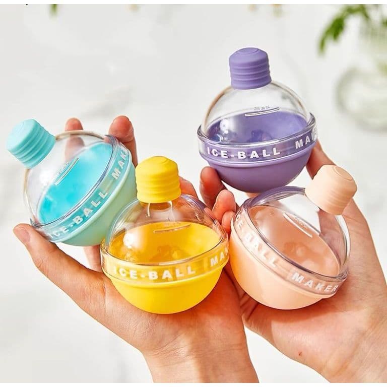 Forma de Gelo Bola Grande Silicone com Tampa Esfera Ice Ball Maker