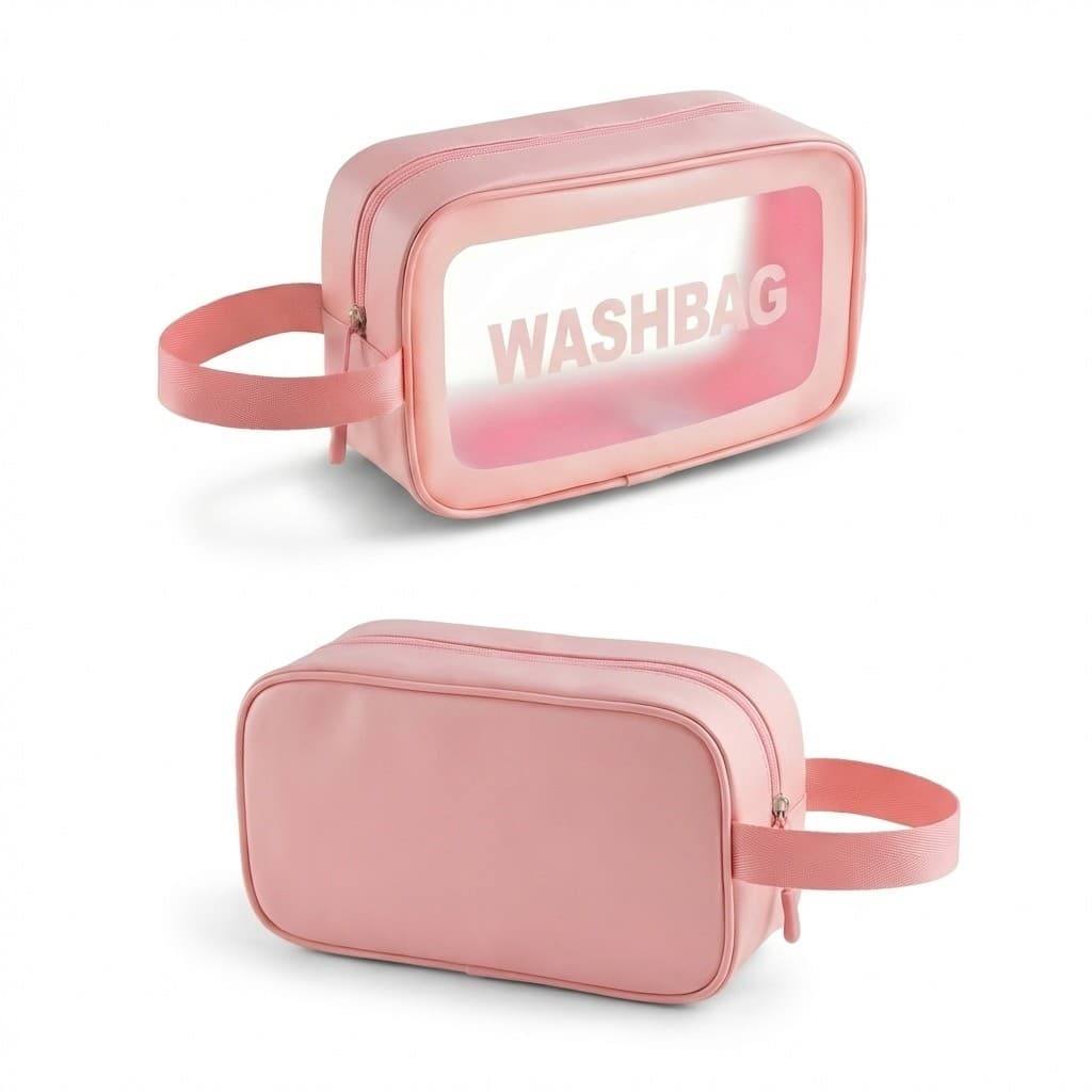 Necessaire Transparente Impermeavel Organizador De Maquiagem E Cosmeticos Bolsa Viagem Ziper